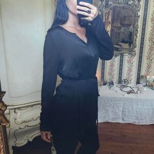 Elegant Black Long Sleeve Dress